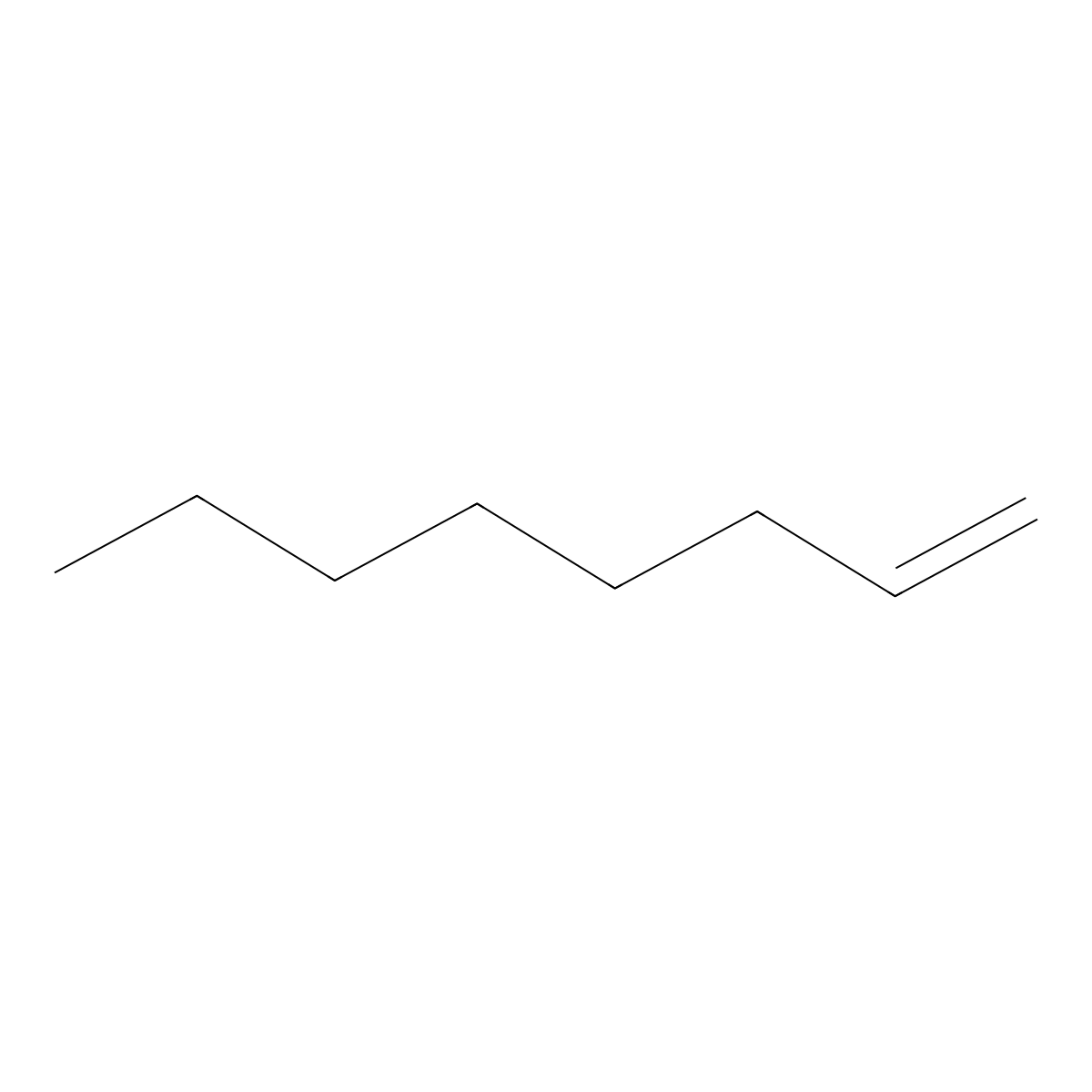 1-Octene molecular structure, CAS 111-66-0