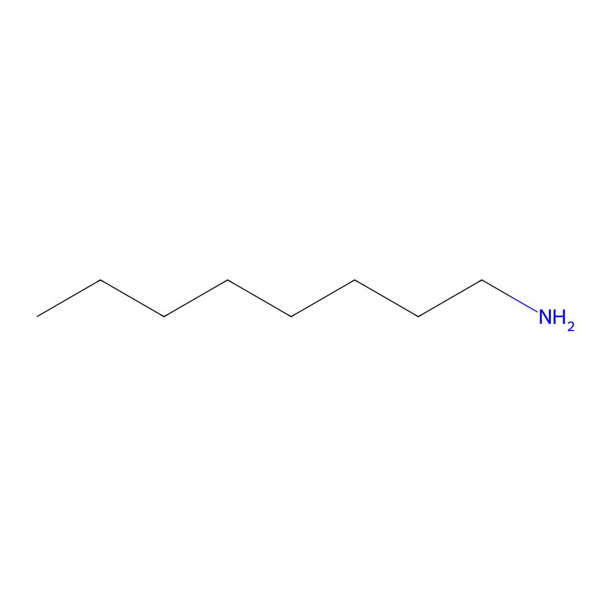 Octylamine molecular structure, CAS 111-86-4