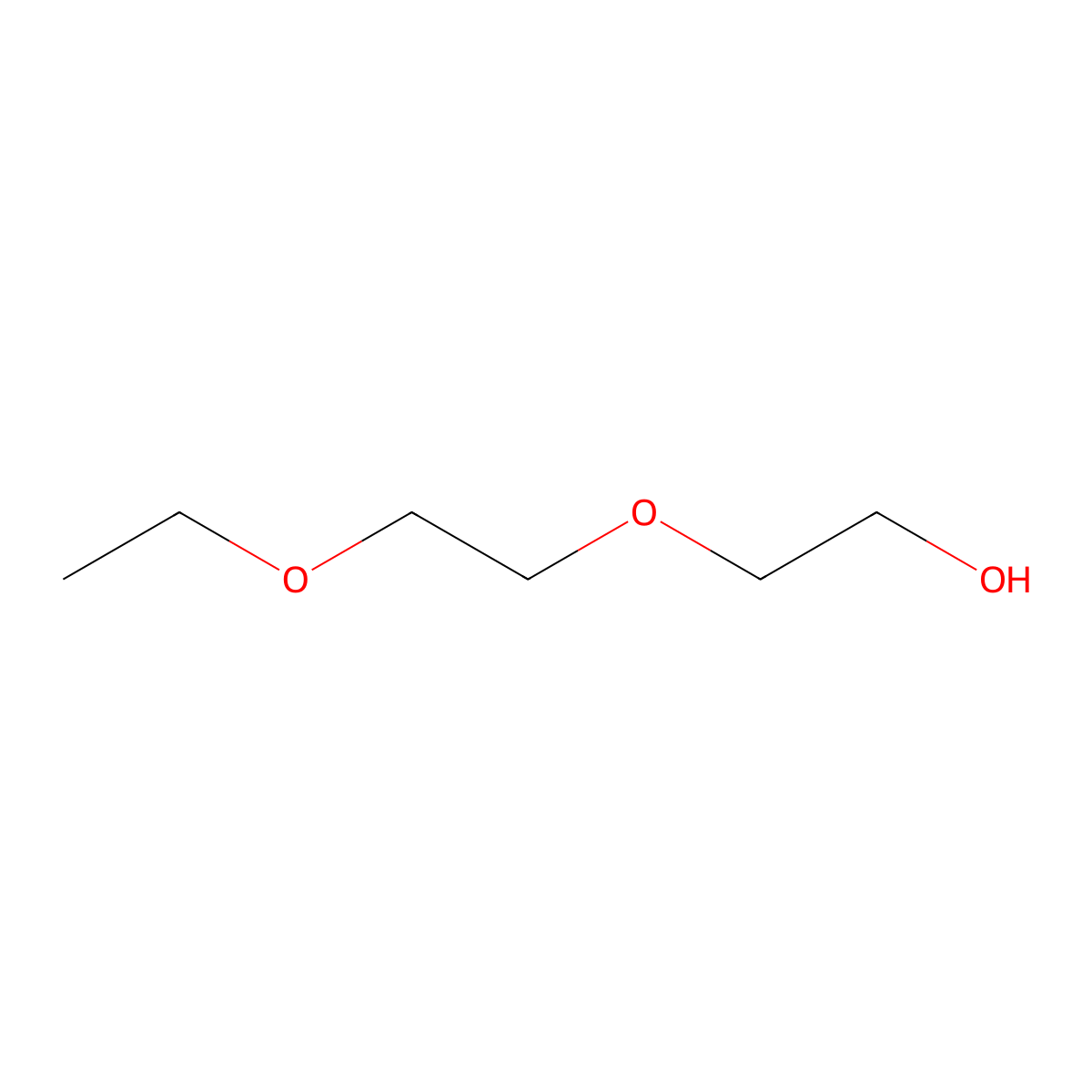 Diethylene Glycol Monoethyl Ether molecular structure, CAS 111-90-0