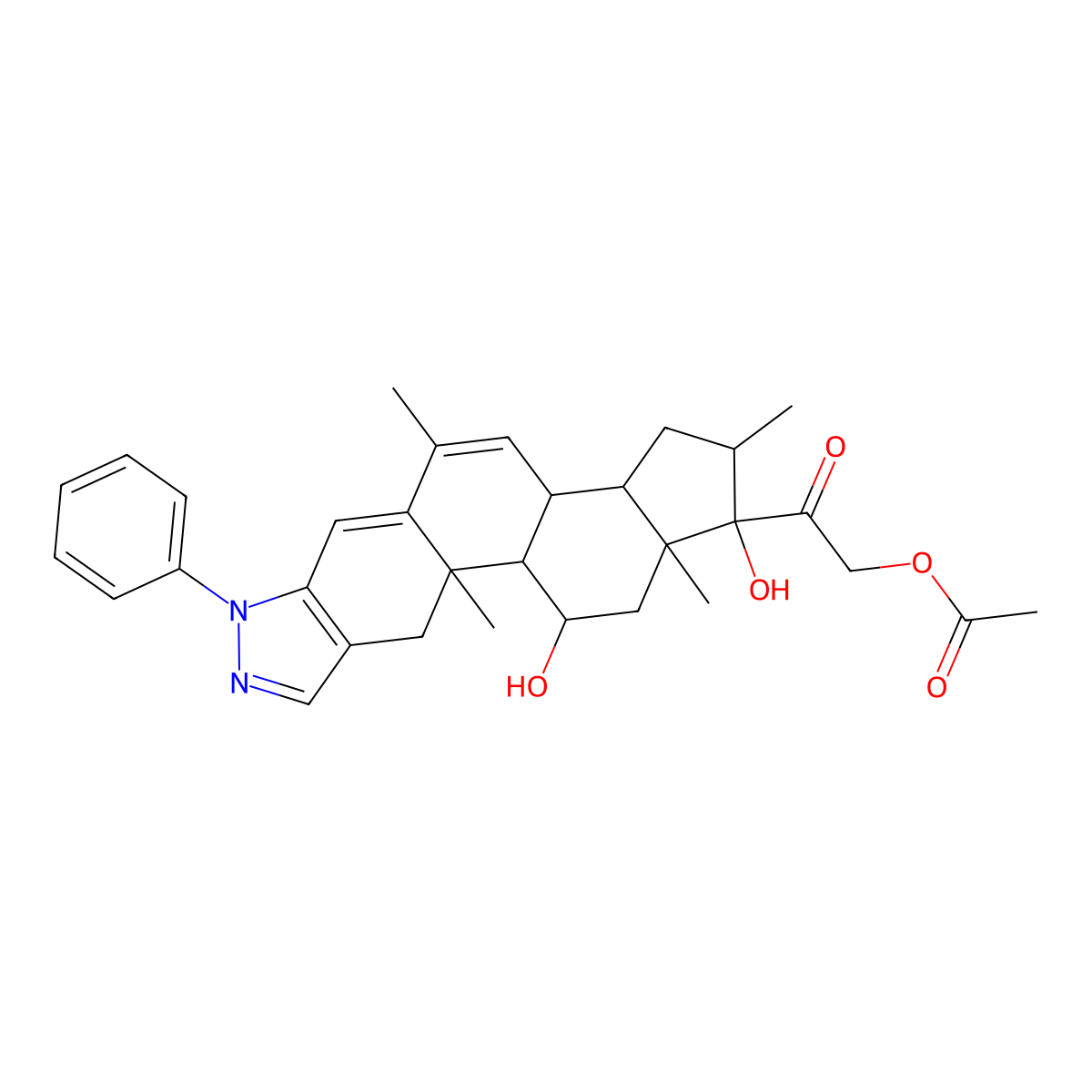 Cortivazol molecular structure, CAS 1110-40-3