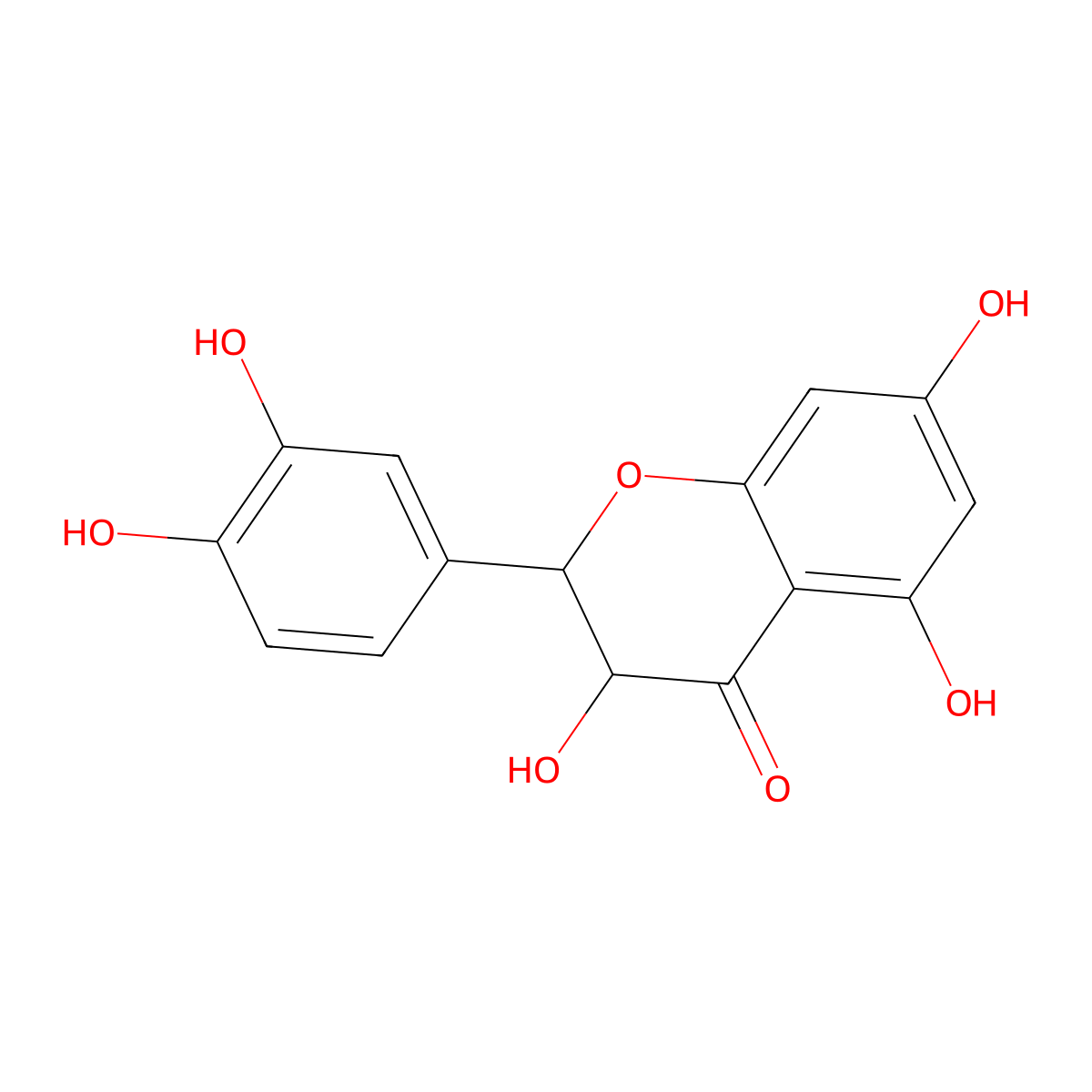 Taxifolin, (-)- molecular structure, CAS 111003-33-9