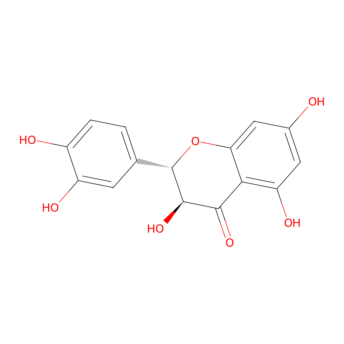 Taxifolin, (-)- molecular structure, CAS 111003-33-9