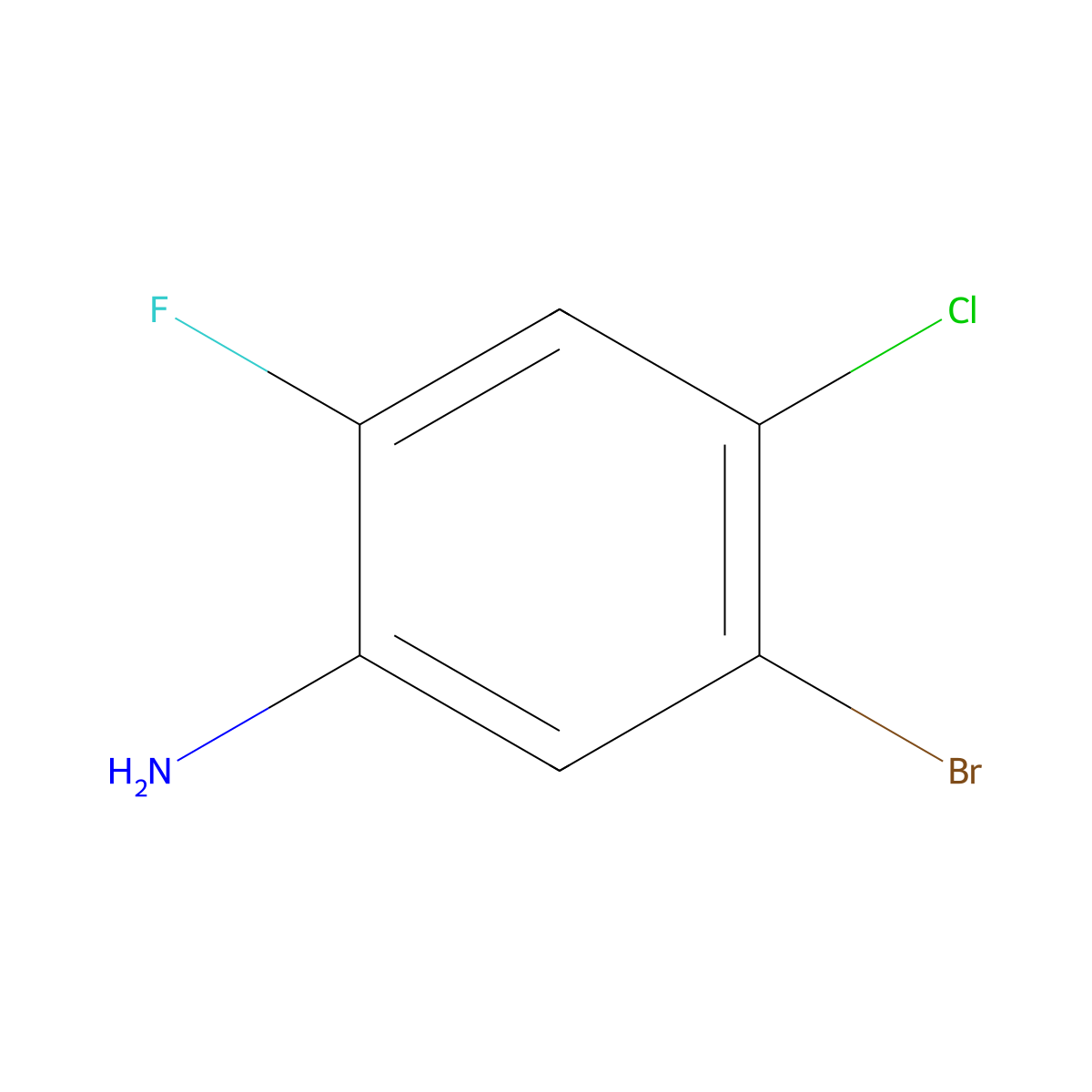 5-Bromo-4-chloro-2-fluoroaniline molecular structure, CAS 111010-07-2