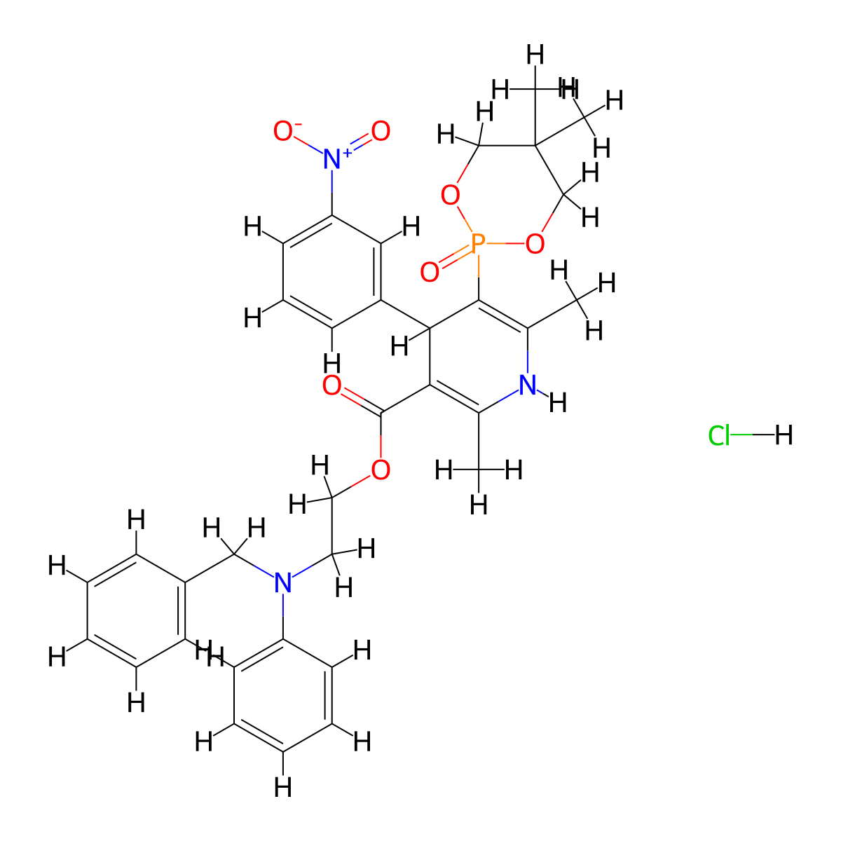 Efonidipine Hydrochloride molecular structure, CAS 111011-53-1