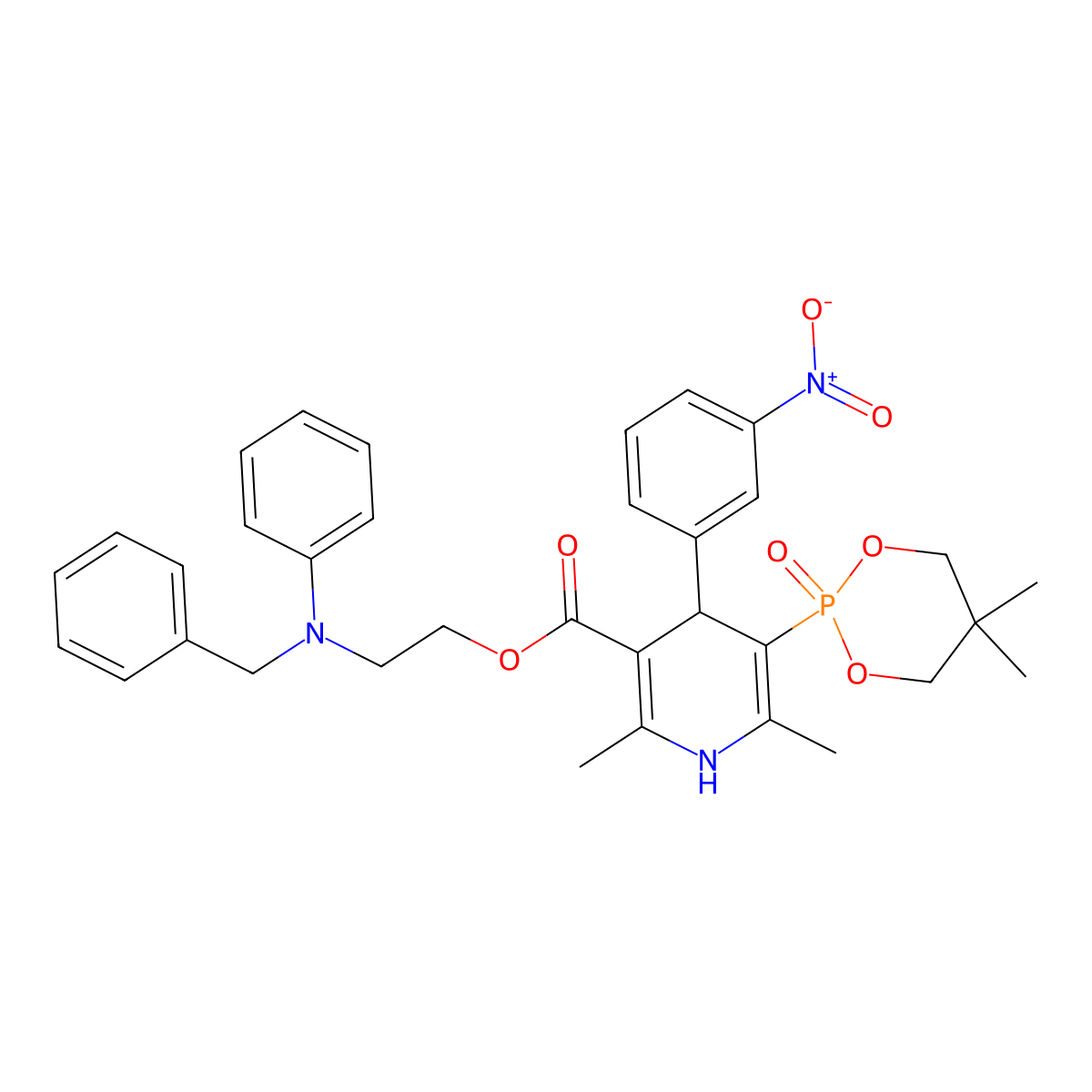 Efonidipine molecular structure, CAS 111011-63-3