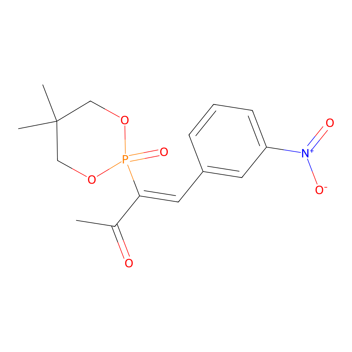 3-(5,5-Dimethyl-2-oxido-1,3,2-dioxaphosphinan-2-yl)-4-(3-nitrophenyl)but-3-en-2-one molecular structure, CAS 111011-78-0