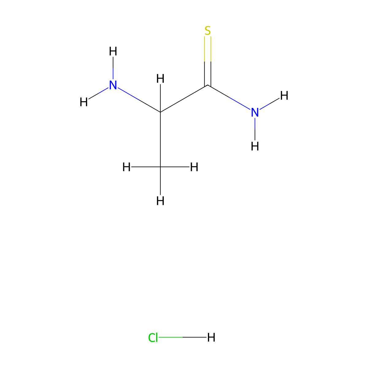 2-Aminopropanethioamide hydrochloride molecular structure, CAS 111013-72-0