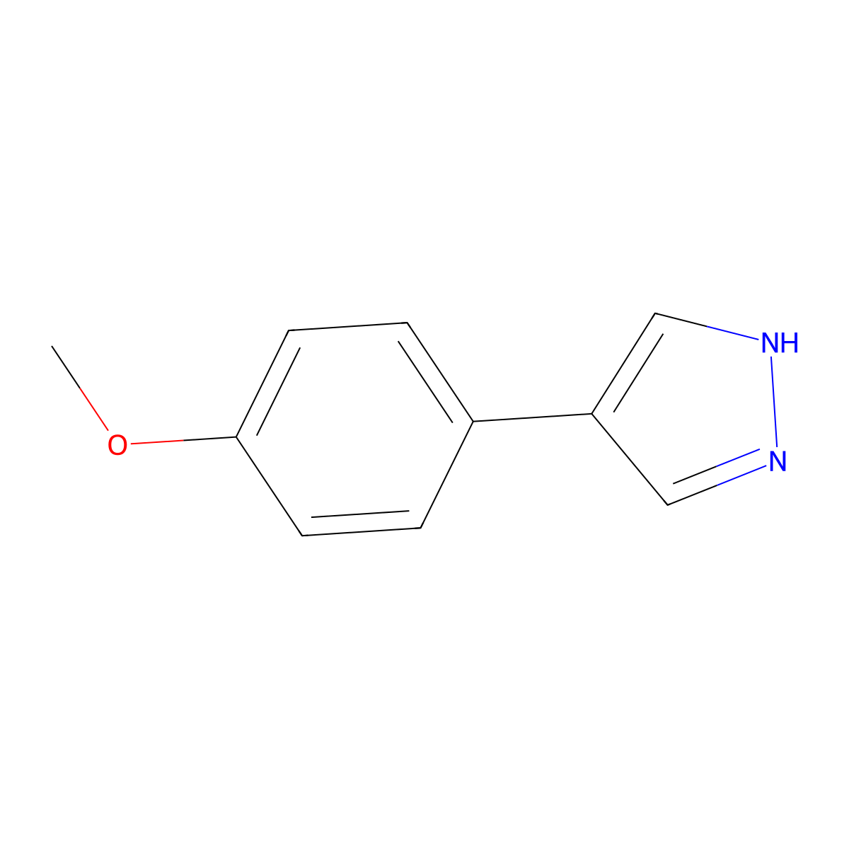 4-(4-methoxyphenyl)-1H-pyrazole molecular structure, CAS 111016-45-6