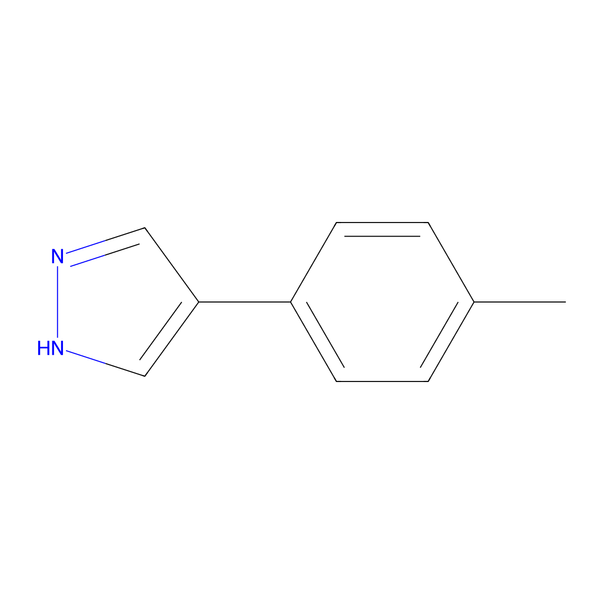 4-(4-methylphenyl)-1H-pyrazole molecular structure, CAS 111016-46-7