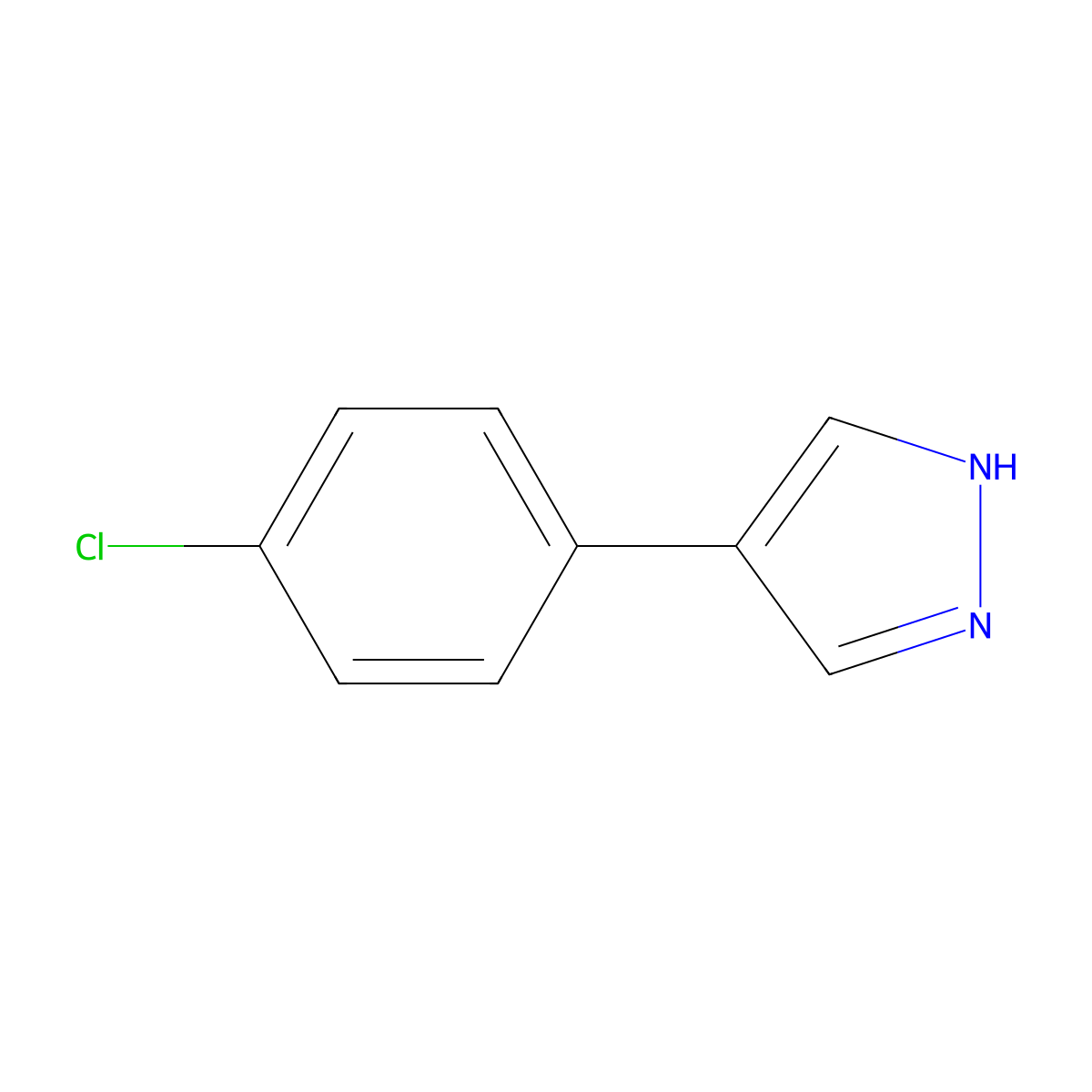 4-(4-chlorophenyl)-1H-pyrazole molecular structure, CAS 111016-47-8
