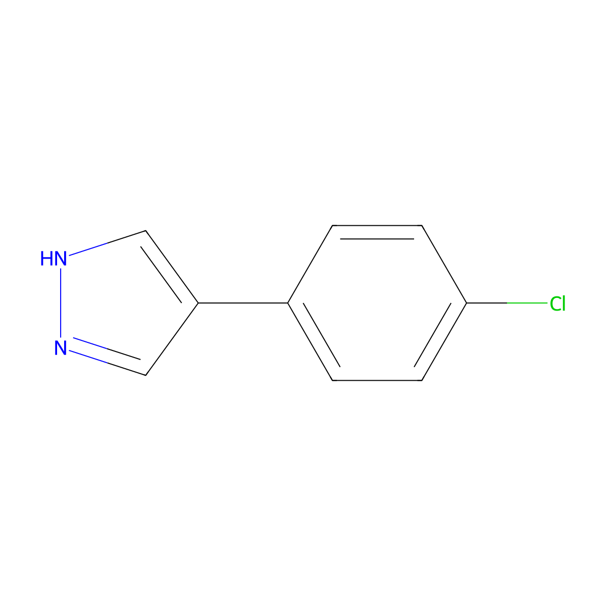 4-(4-chlorophenyl)-1H-pyrazole molecular structure, CAS 111016-47-8