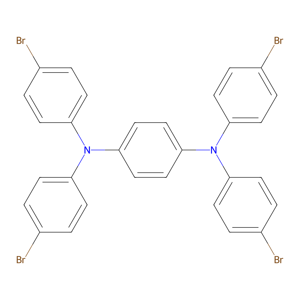 N1,N1,N4,N4-Tetrakis(4-bromophenyl)benzene-1,4-diamine molecular structure, CAS 111017-60-8