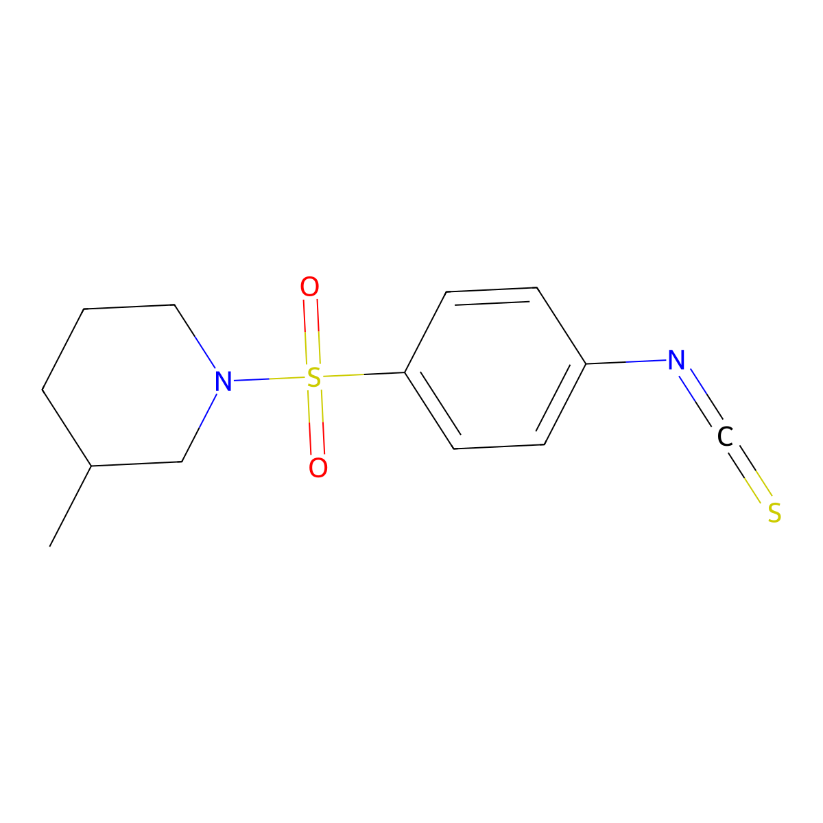 1-[(4-Isothiocyanatophenyl)sulfonyl]-3-methylpiperidine molecular structure, CAS 111032-35-0