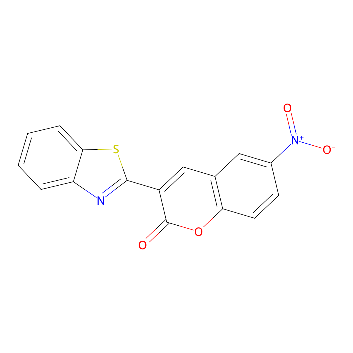 3-(1,3-Benzothiazol-2-yl)-6-nitrochromen-2-one molecular structure, CAS 111036-39-6