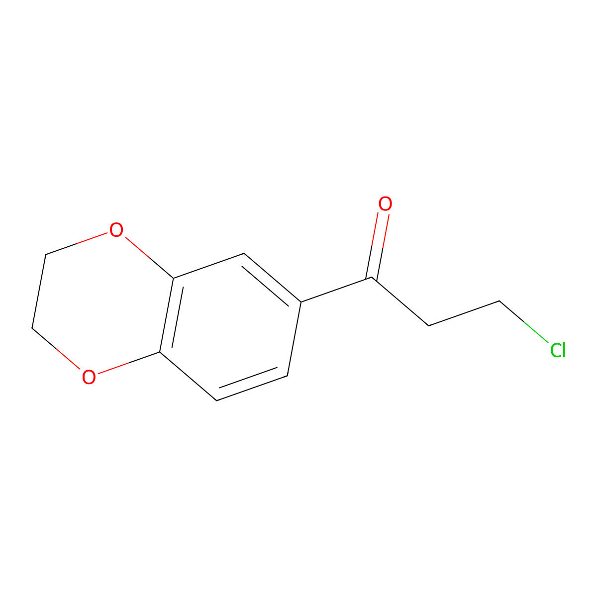 3-Chloro-1-(2,3-dihydro-1,4-benzodioxin-6-yl)propan-1-one molecular structure, CAS 111038-91-6