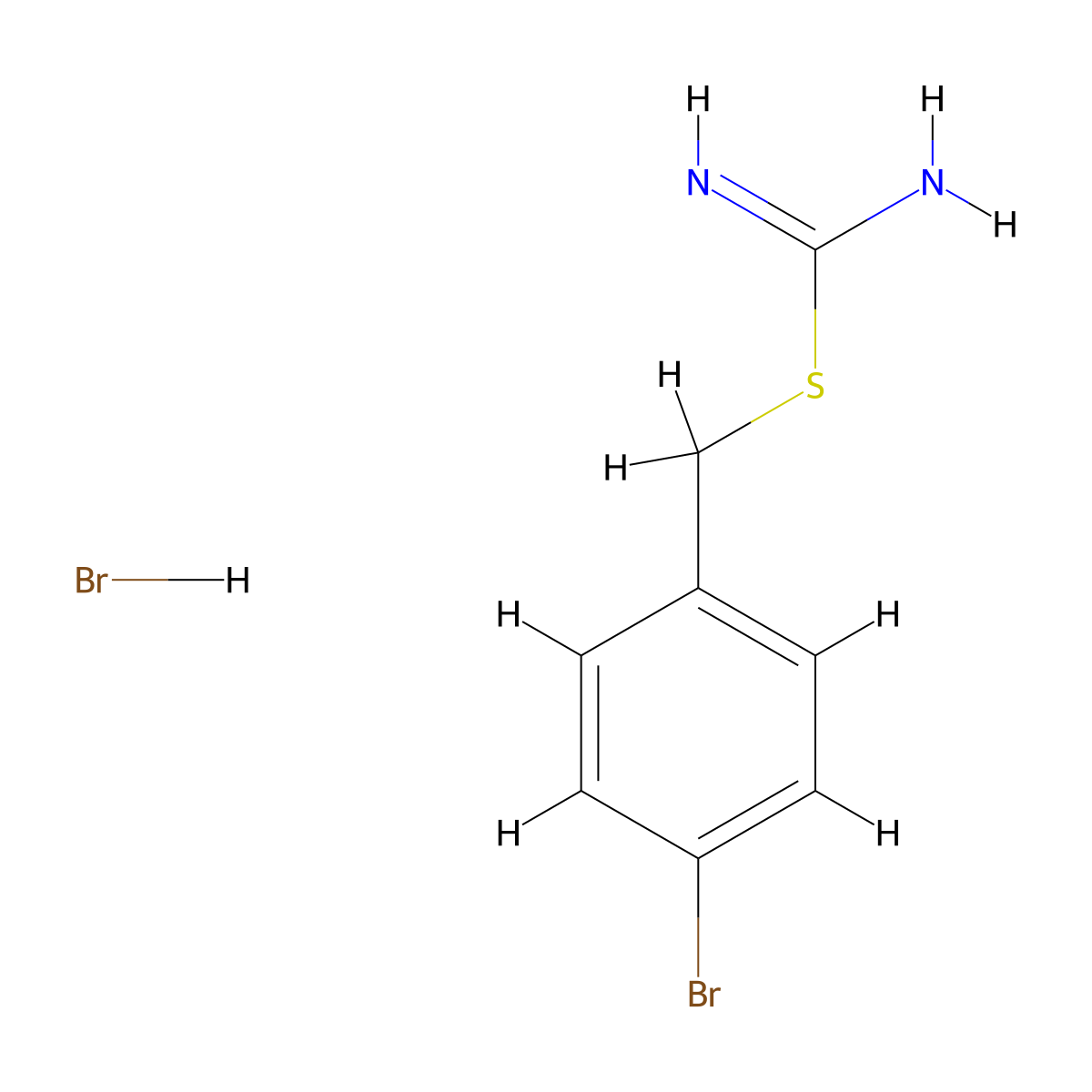 4-Bromobenzyl carbamimidothioate hydrobromide molecular structure, CAS 111039-41-9