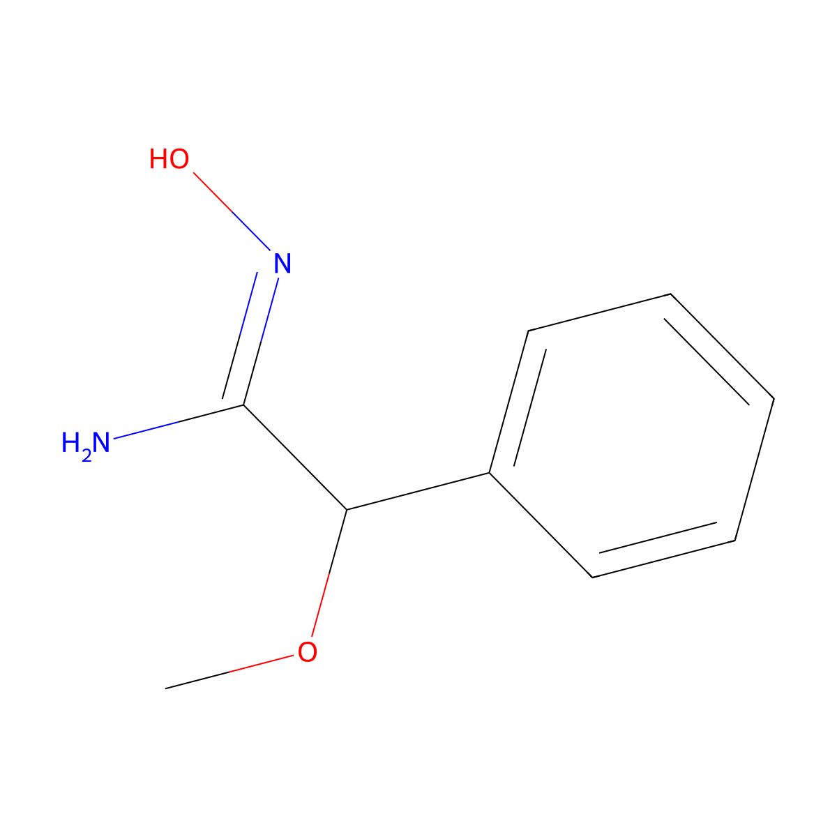 N'-hydroxy-2-methoxy-2-phenylethanimidamide molecular structure, CAS 111042-12-7