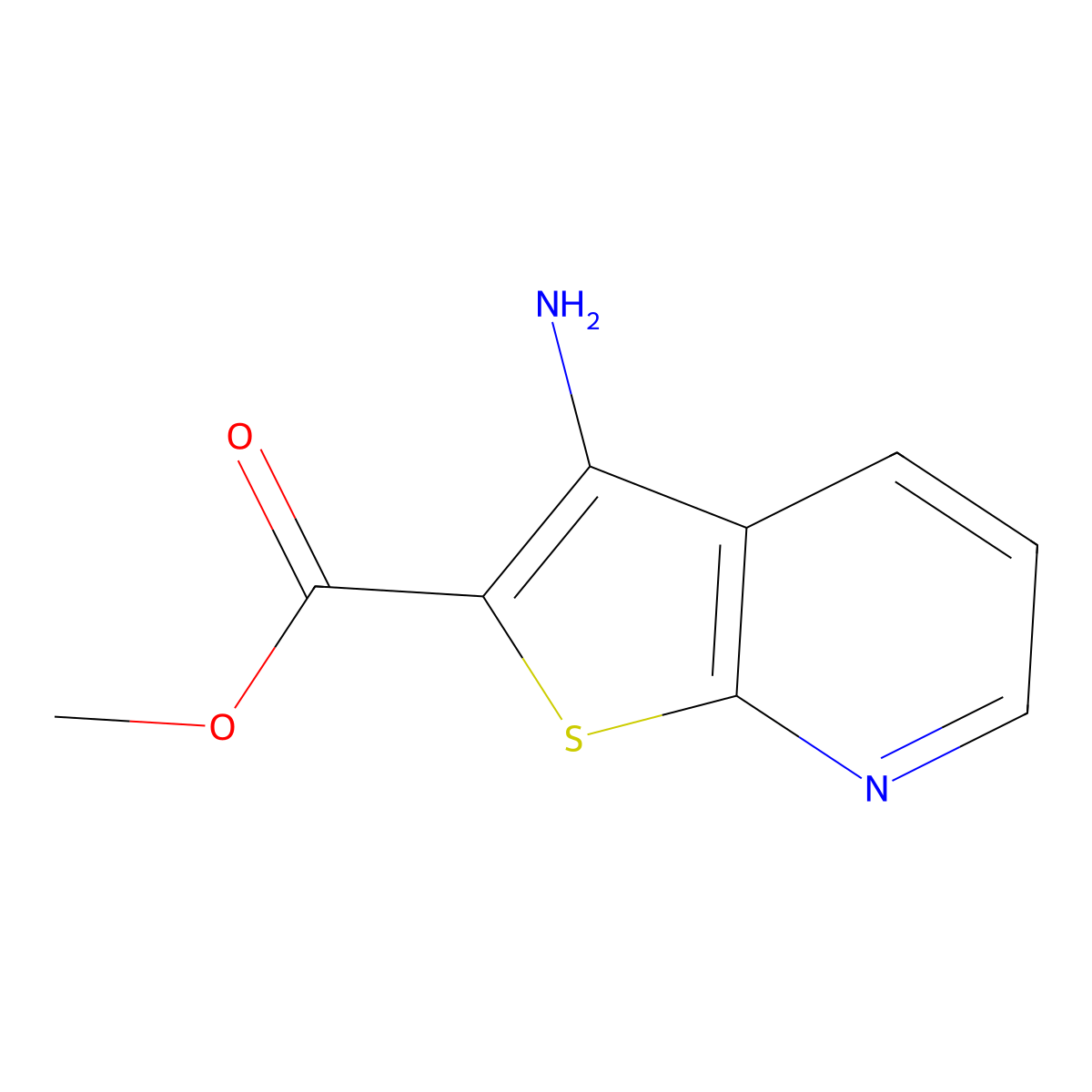 Methyl 3-aminothieno(2,3-b)pyridine-2-carboxylate molecular structure, CAS 111042-89-8