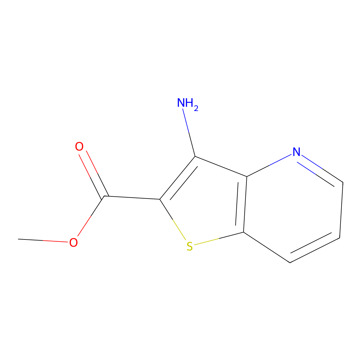 Methyl 3-aminothieno[3,2-b]pyridine-2-carboxylate molecular structure, CAS 111042-90-1