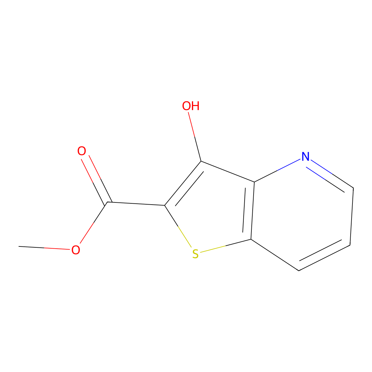 Methyl 3-hydroxythieno[3,2-b]pyridine-2-carboxylate molecular structure, CAS 111042-98-9