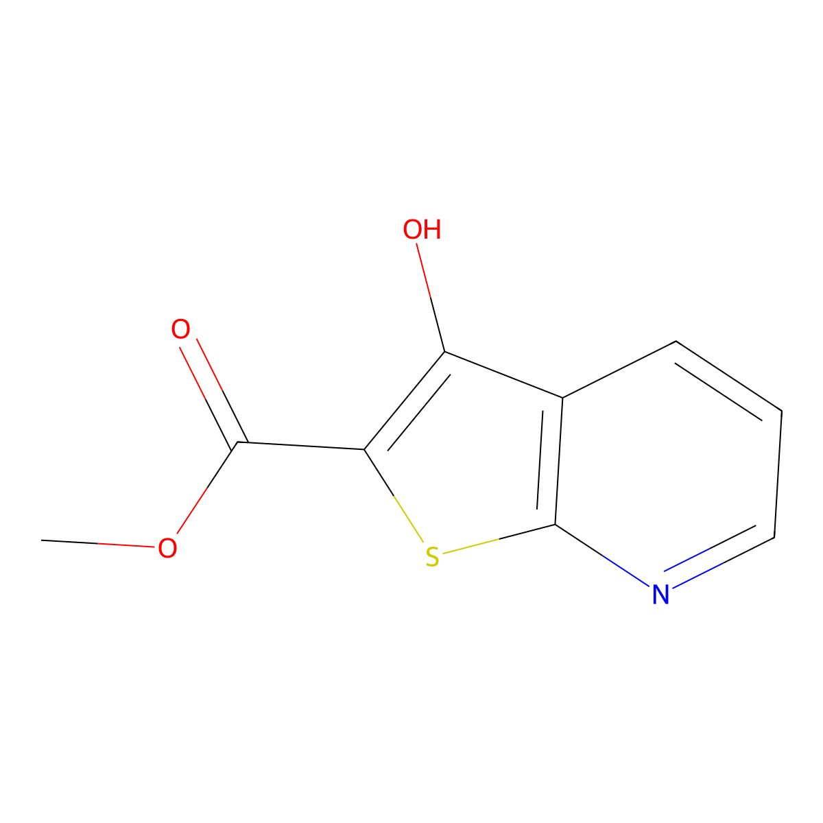 Methyl 3-hydroxythieno(2,3-b)pyridine-2-carboxylate molecular structure, CAS 111043-01-7