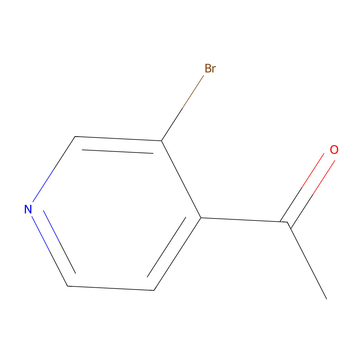 1-(3-Bromopyridin-4-yl)ethan-1-one molecular structure, CAS 111043-06-2