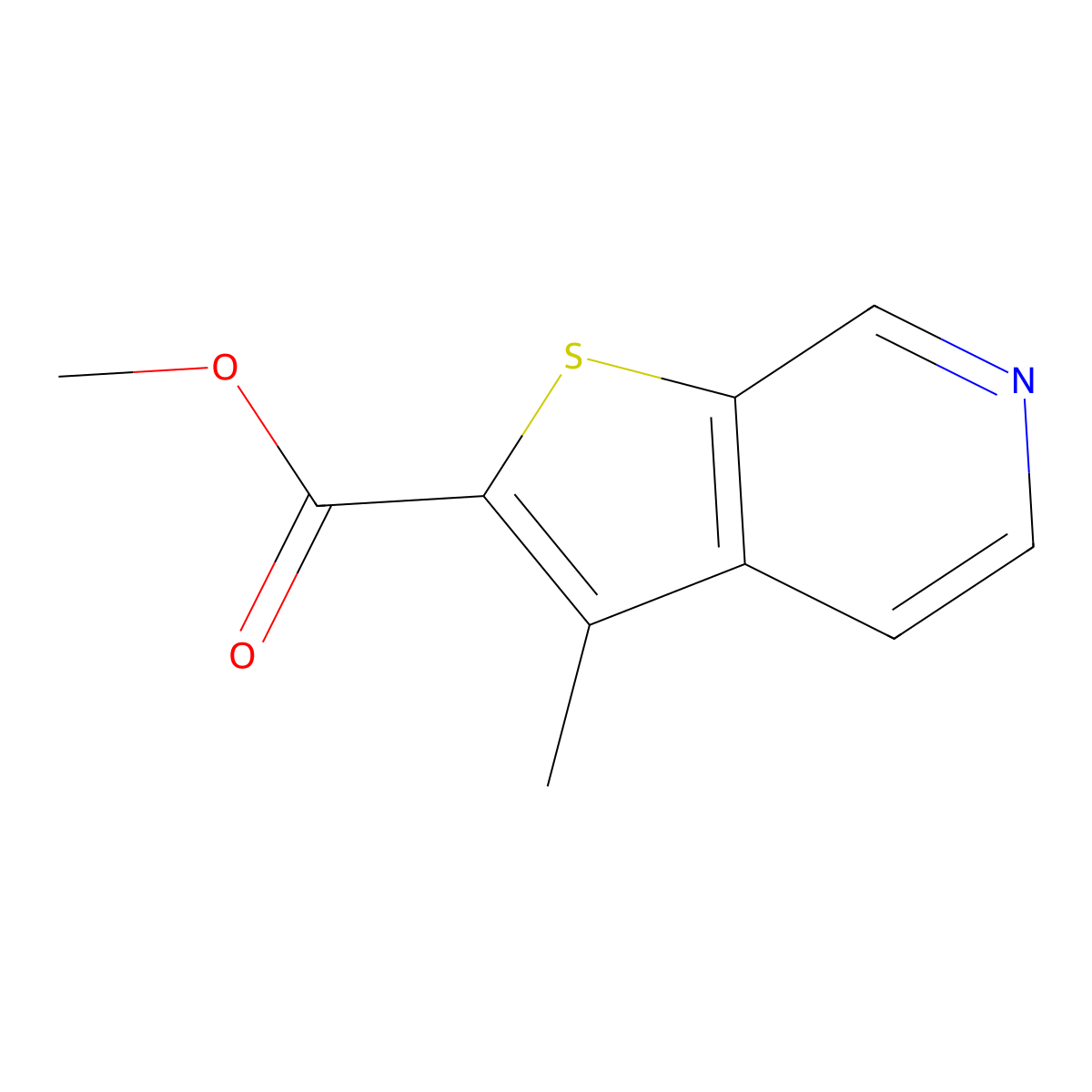 Methyl 3-methylthieno(2,3-c)pyridine-2-carboxylate molecular structure, CAS 111043-08-4