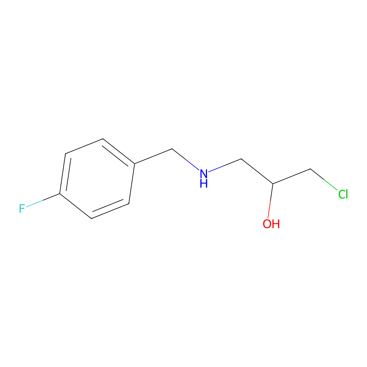 1-Chloro-3-{[(4-fluorophenyl)methyl]amino}propan-2-ol molecular structure, CAS 111043-24-4