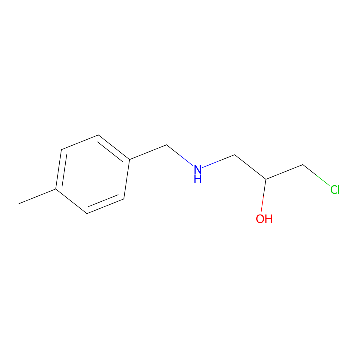 1-Chloro-3-{[(4-methylphenyl)methyl]amino}propan-2-ol molecular structure, CAS 111043-26-6