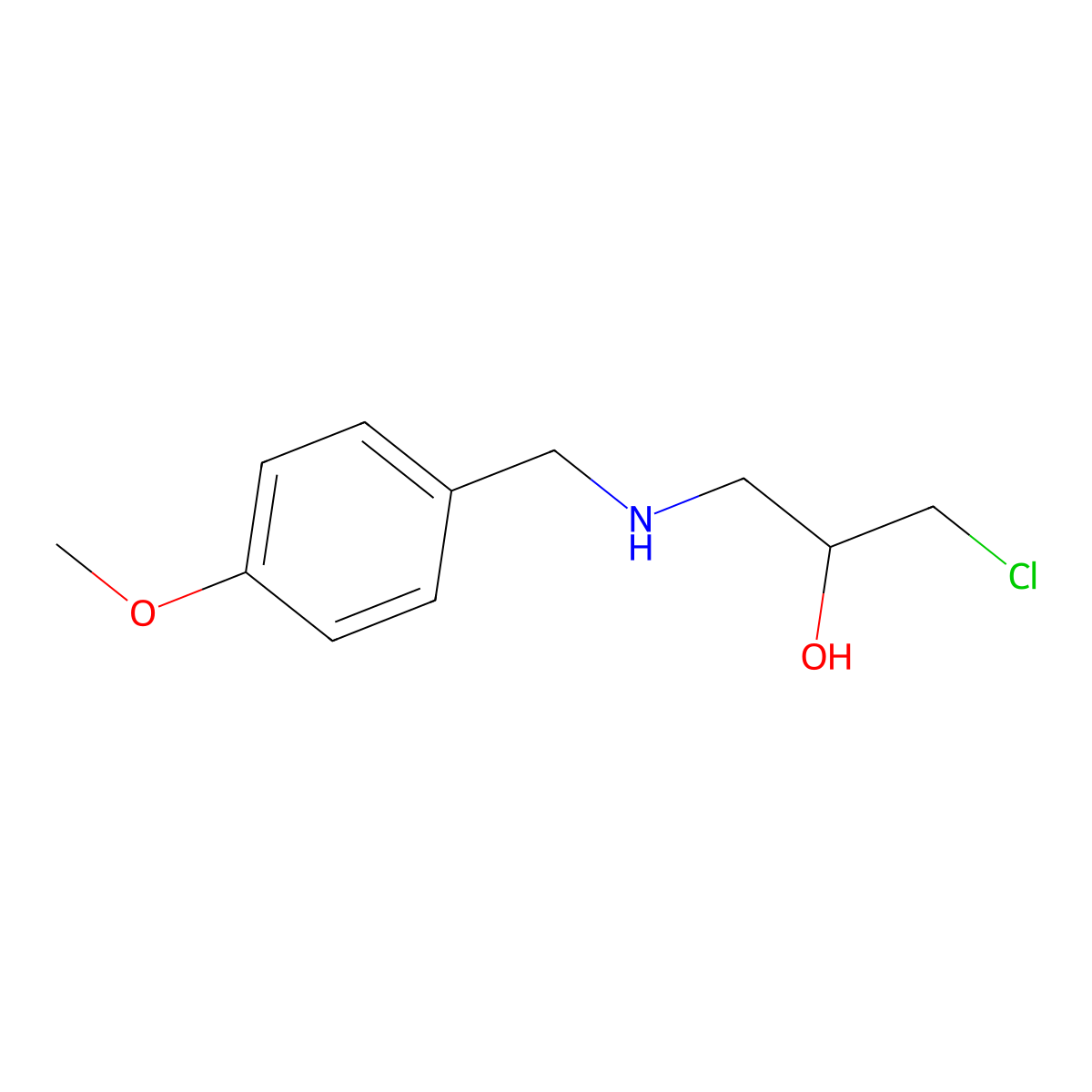 1-Chloro-3-[(4-methoxybenzyl)amino]-2-propanol molecular structure, CAS 111043-27-7