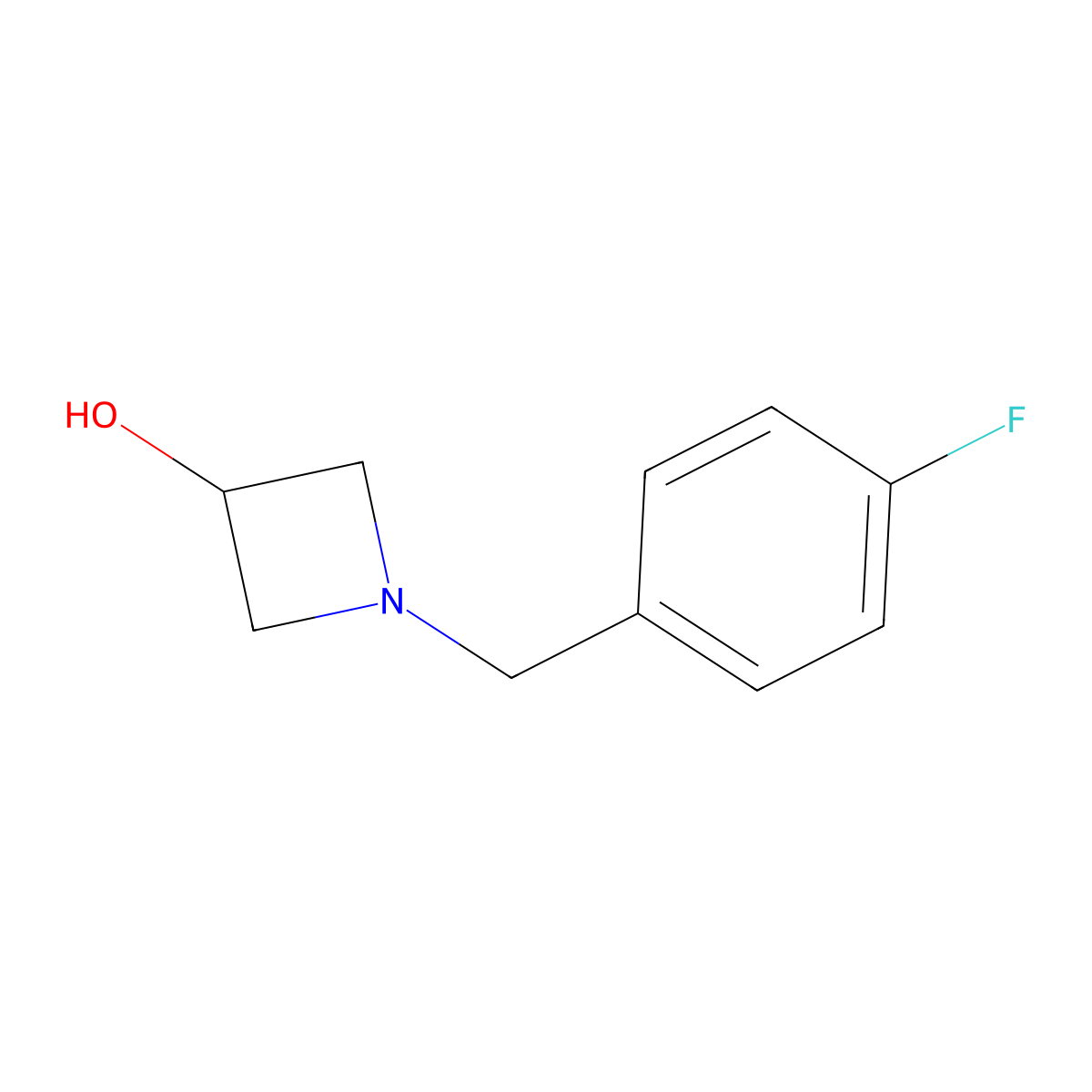 1-((4-Fluorophenyl)methyl)azetidin-3-ol molecular structure, CAS 111043-49-3