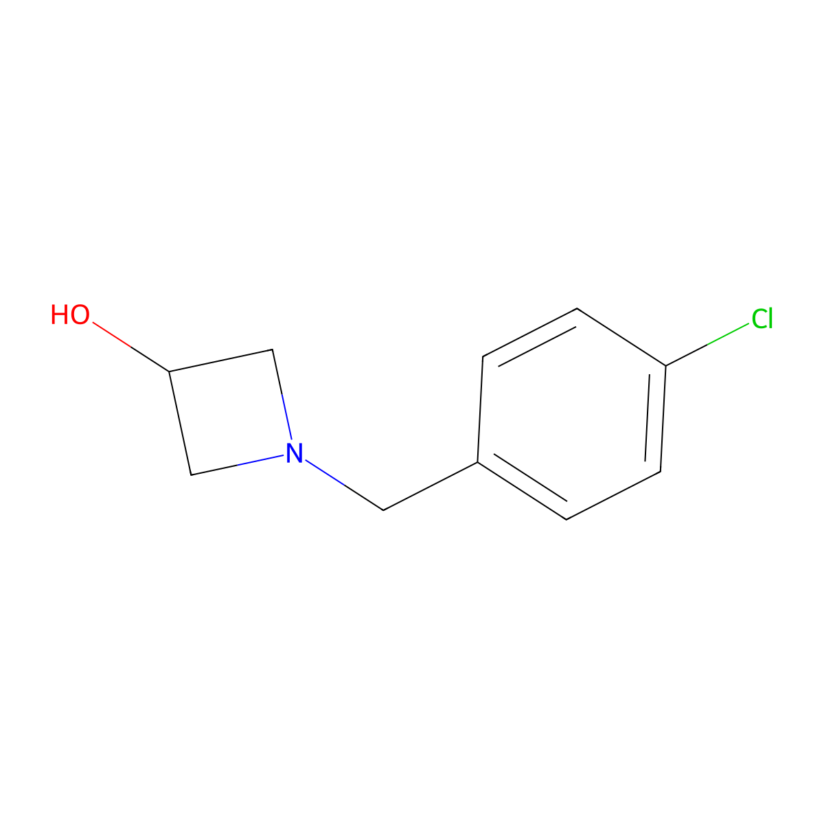 1-(4-Chlorobenzyl)azetidin-3-ol molecular structure, CAS 111043-50-6