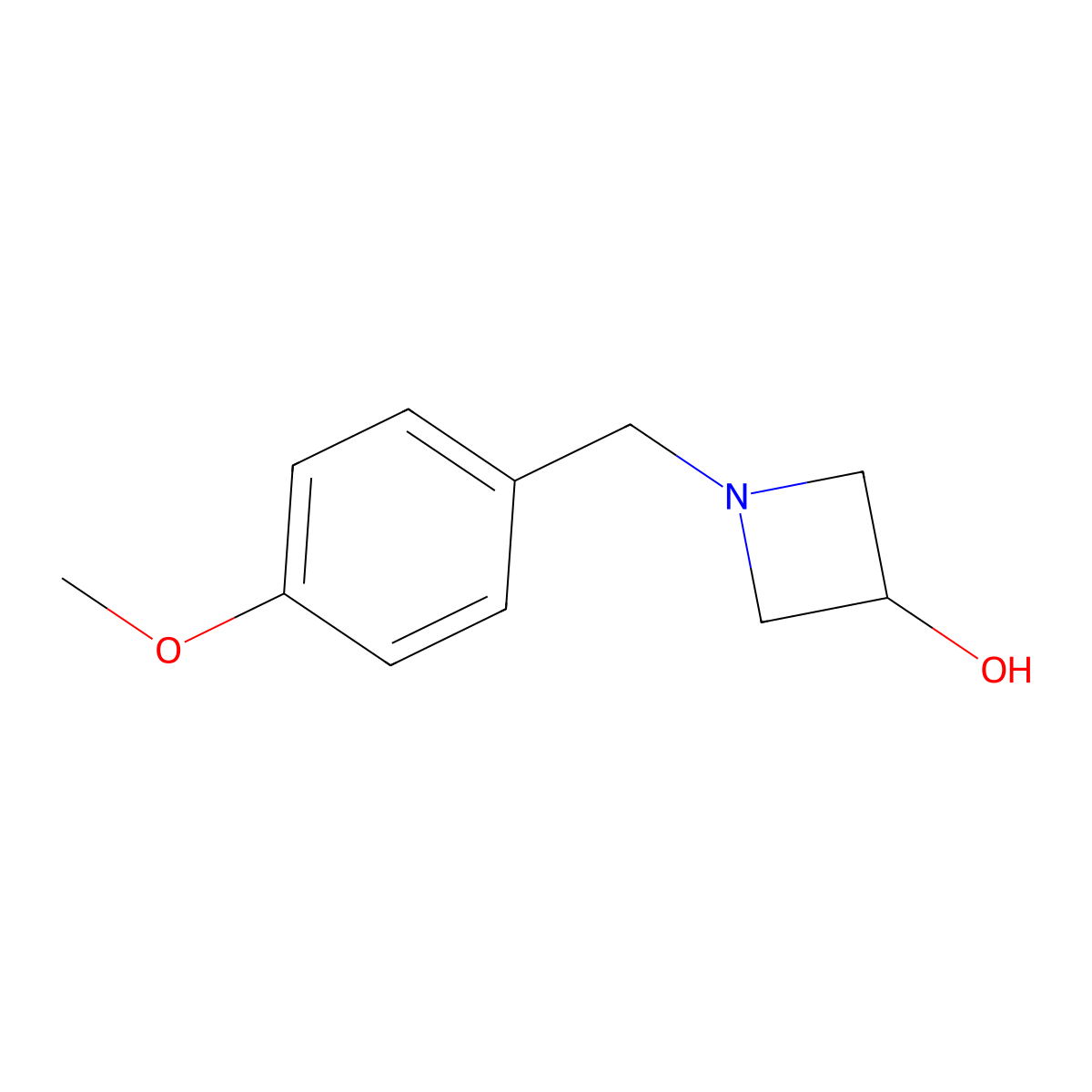 1-[(4-Methoxyphenyl)methyl]azetidin-3-ol molecular structure, CAS 111043-52-8