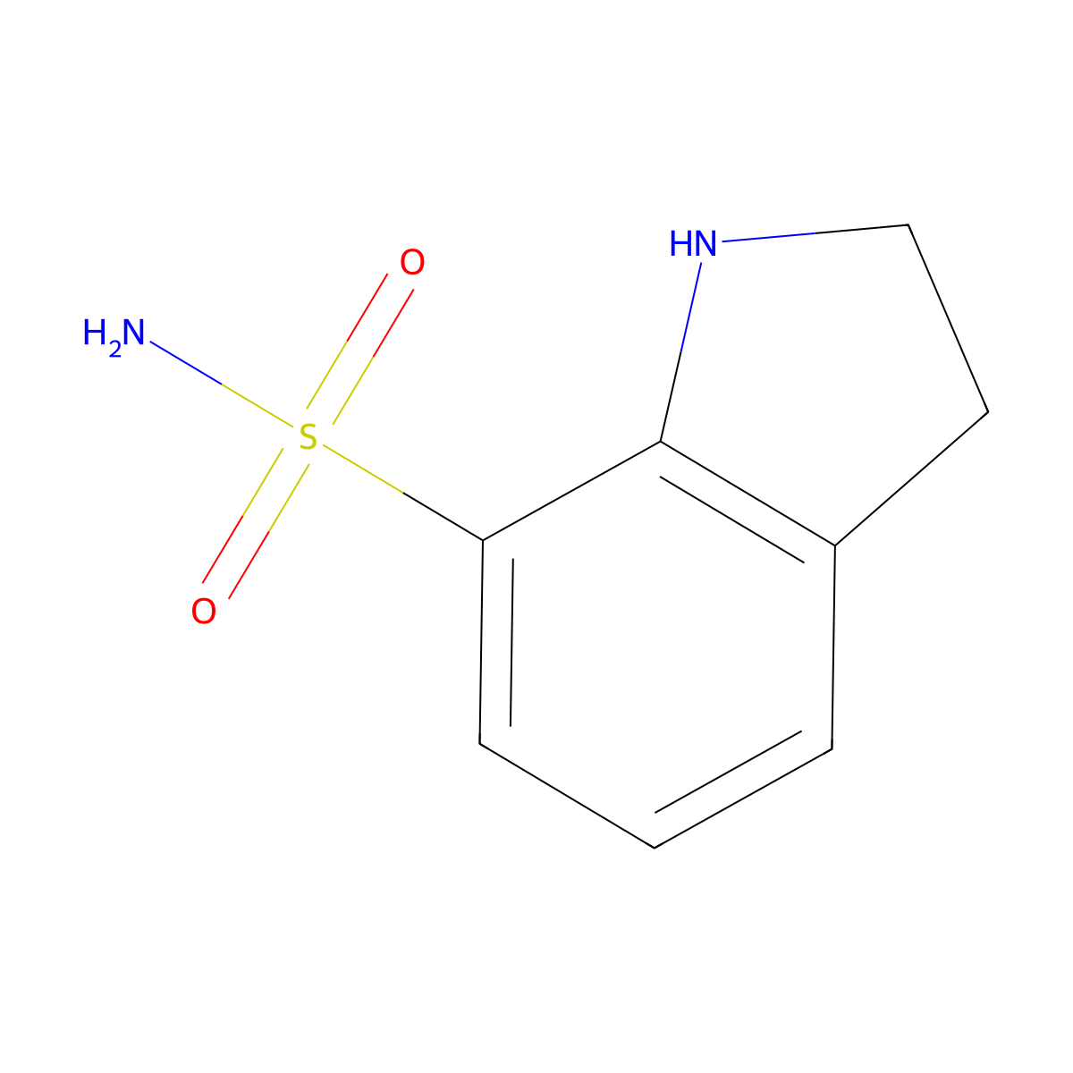 2,3-Dihydro-1H-indole-7-sulfonamide molecular structure, CAS 111048-65-8