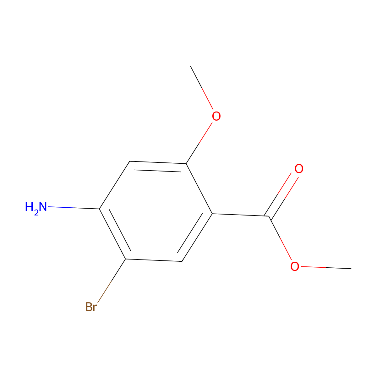 Methyl 4-amino-5-bromo-2-methoxybenzoate molecular structure, CAS 111049-68-4