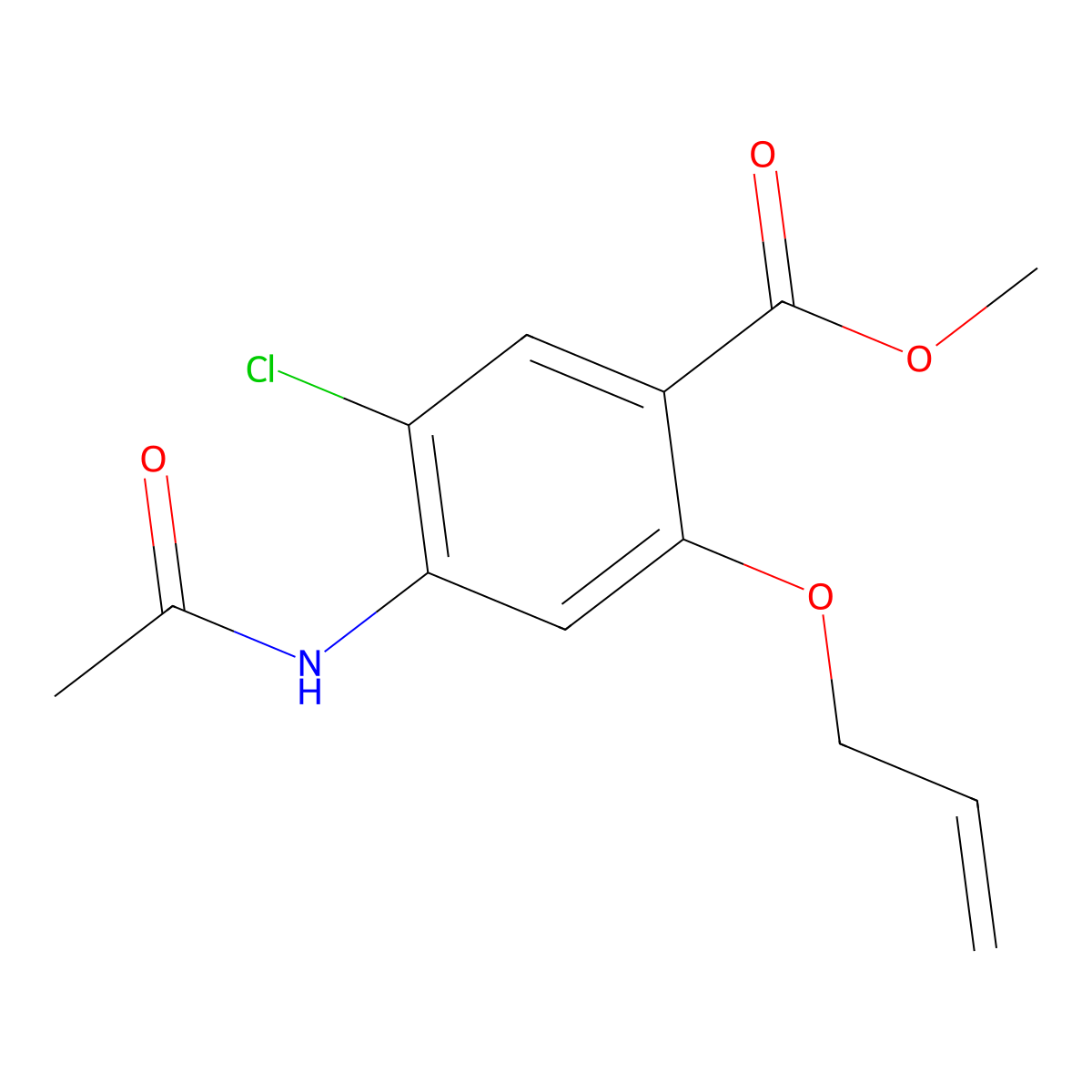 Methyl 4-acetamido-2-(allyloxy)-5-chlorobenzoate molecular structure, CAS 111049-87-7