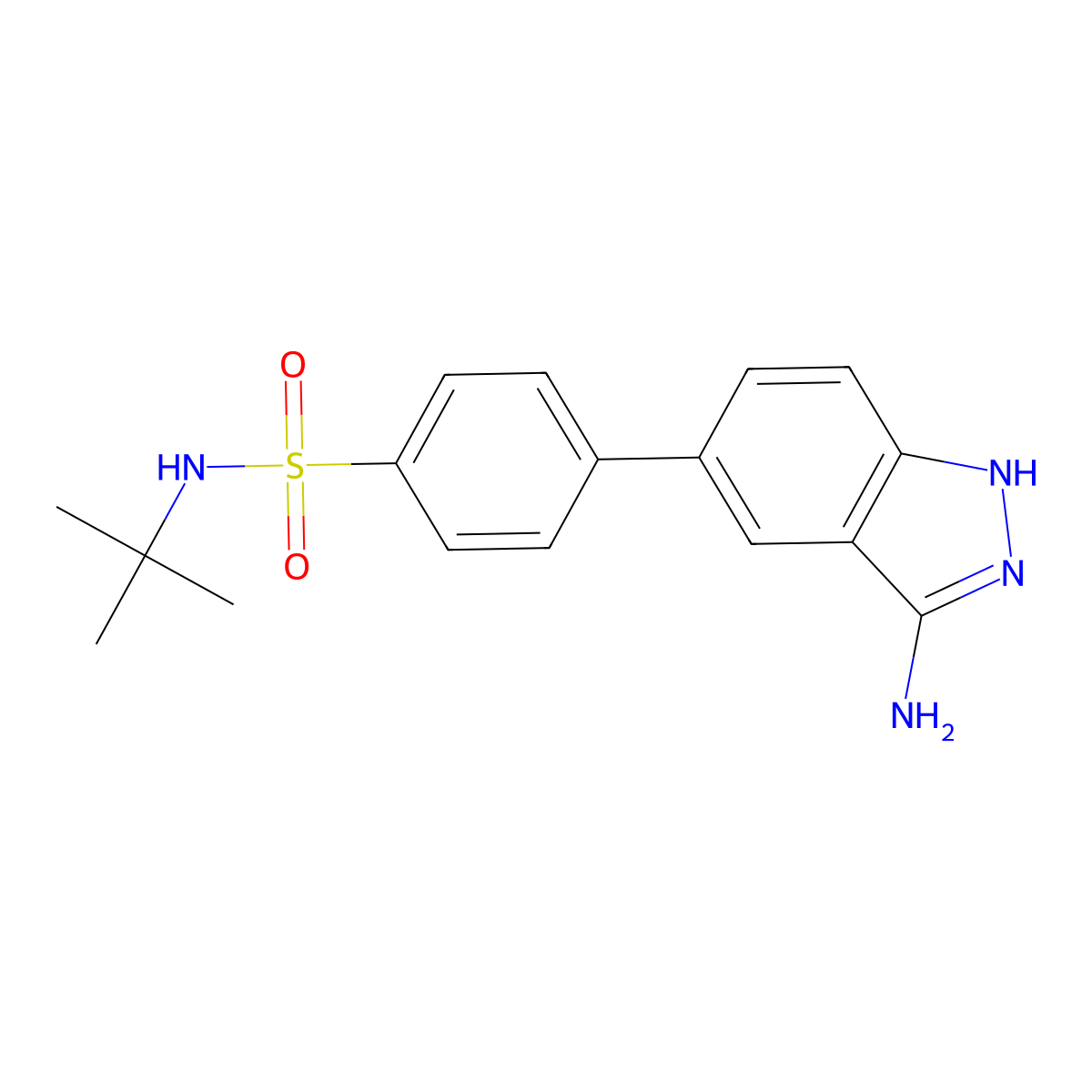 4-(3-amino-1H-indazol-5-yl)-N-tert-butylbenzenesulfonamide molecular structure, CAS 1110502-30-1