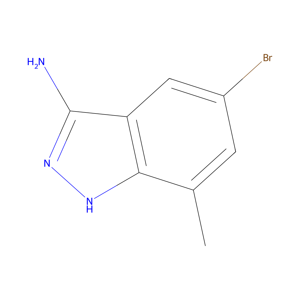 5-Bromo-7-methyl-1H-indazol-3-amine molecular structure, CAS 1110502-50-5