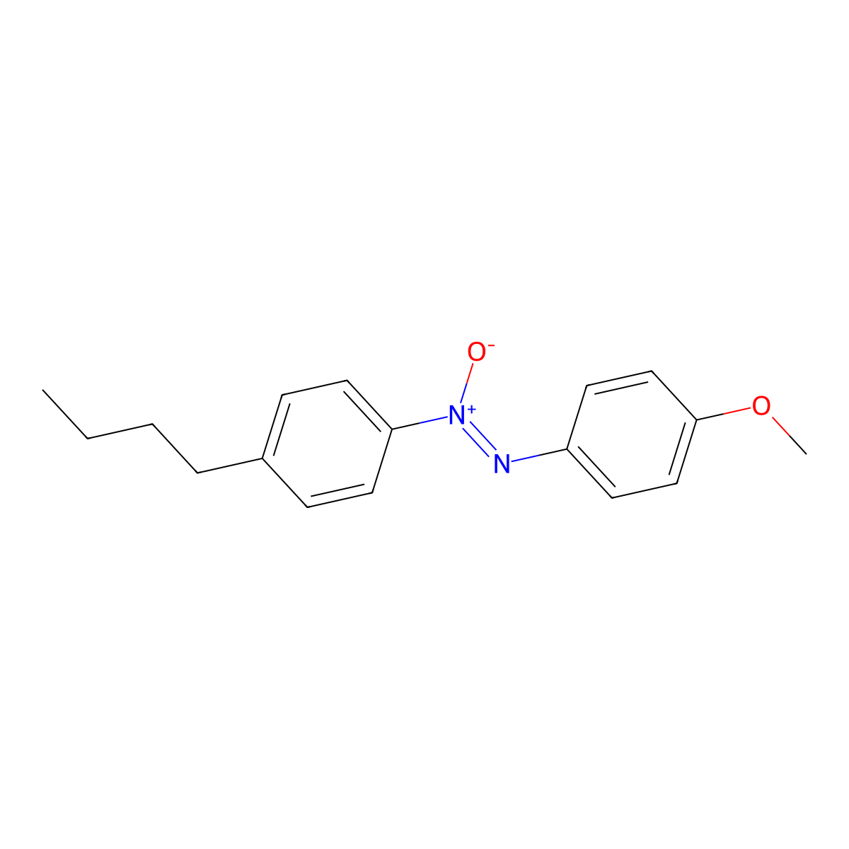 4-Butyl-4'-methoxyazoxybenzene molecular structure, CAS 11106-54-0