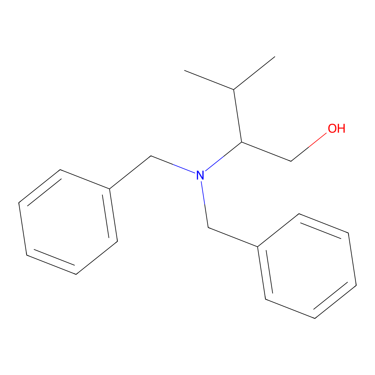 (2S)-2-[Bis(phenylmethyl)amino]-3-methyl-1-butanol molecular structure, CAS 111060-54-9