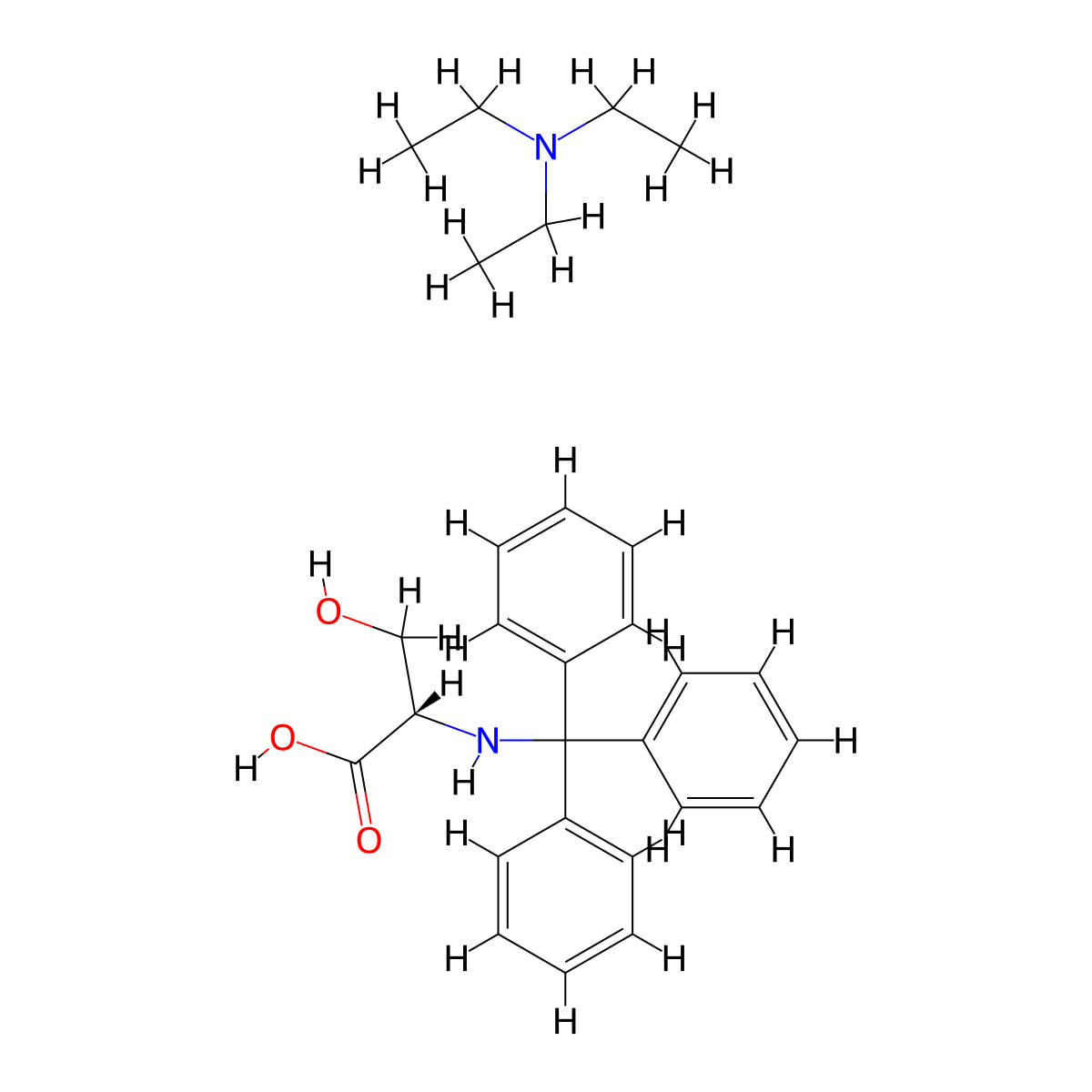 Triethylamine (S)-3-hydroxy-2-(tritylamino)propanoate molecular structure, CAS 111061-44-0
