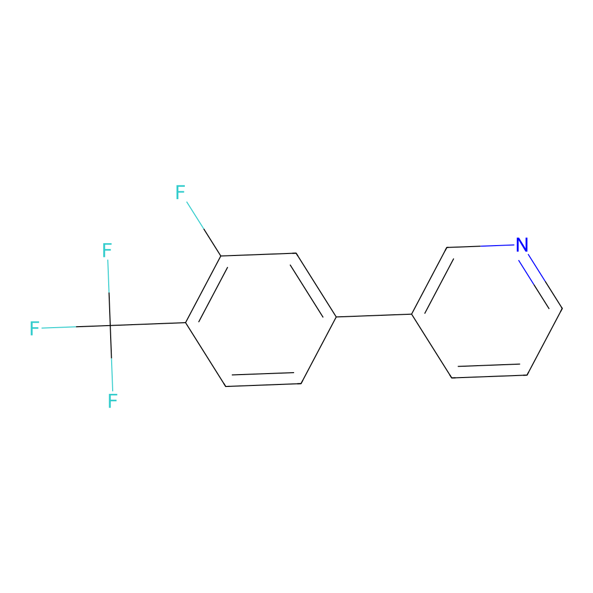 3-(3-Fluoro-4-(trifluoromethyl)phenyl)pyridine molecular structure, CAS 1110656-24-0