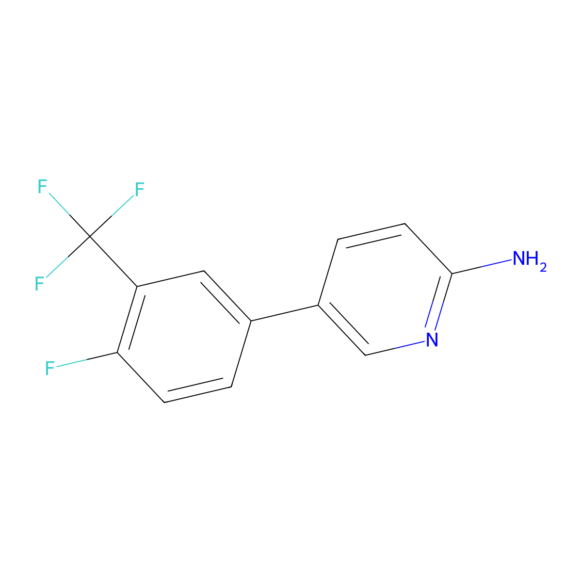 5-(4-Fluoro-3-(trifluoromethyl)phenyl)pyridin-2-amine molecular structure, CAS 1110656-35-3