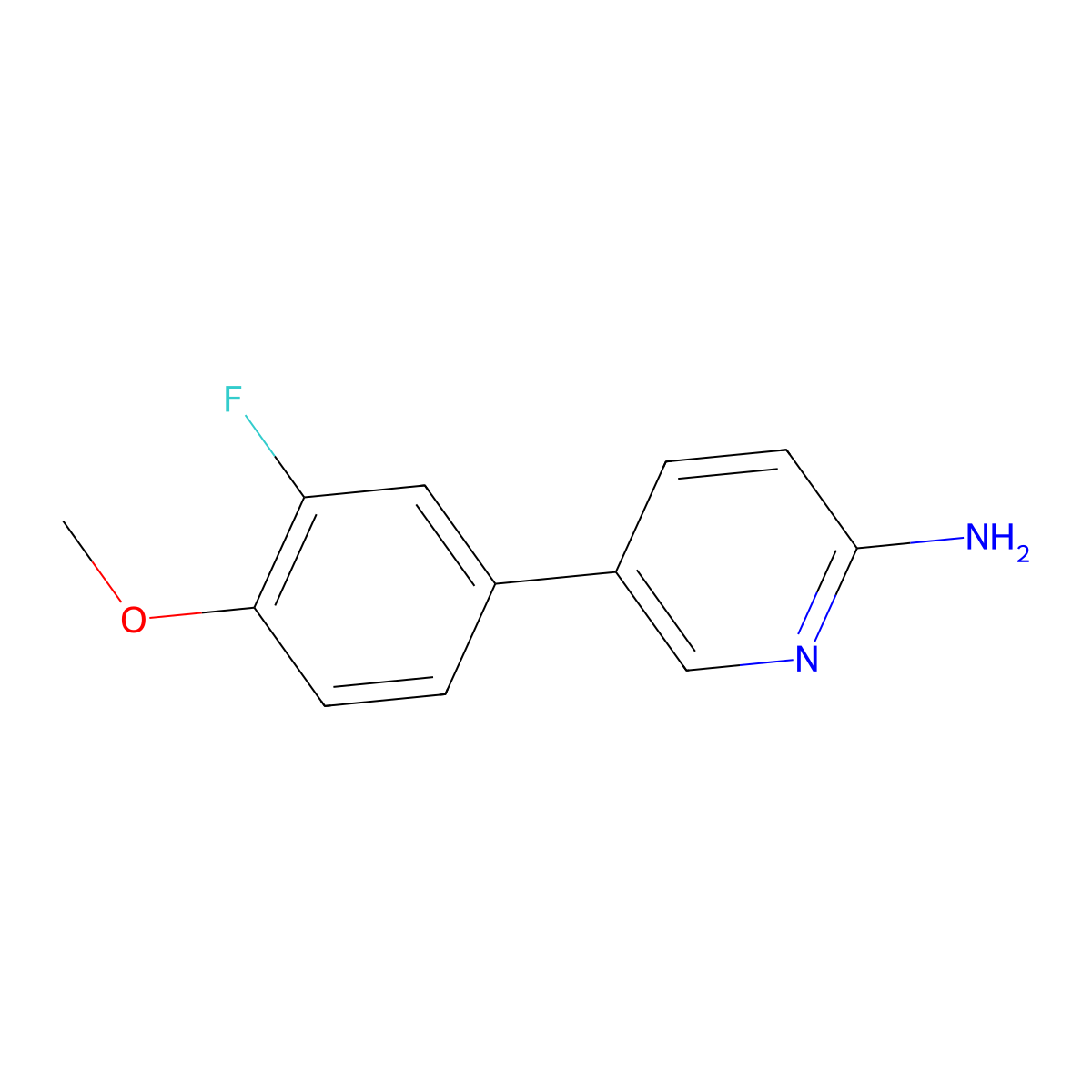 5-(3-Fluoro-4-methoxyphenyl)pyridin-2-amine molecular structure, CAS 1110656-36-4