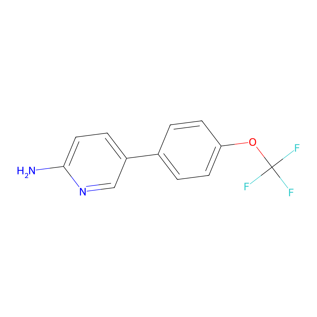 2-Amino-5-(4-trifluoromethoxyphenyl)pyridine molecular structure, CAS 1110656-38-6