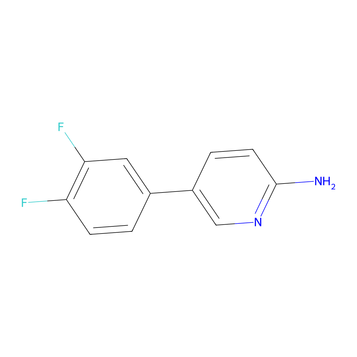 5-(3,4-Difluorophenyl)pyridin-2-amine molecular structure, CAS 1110656-41-1