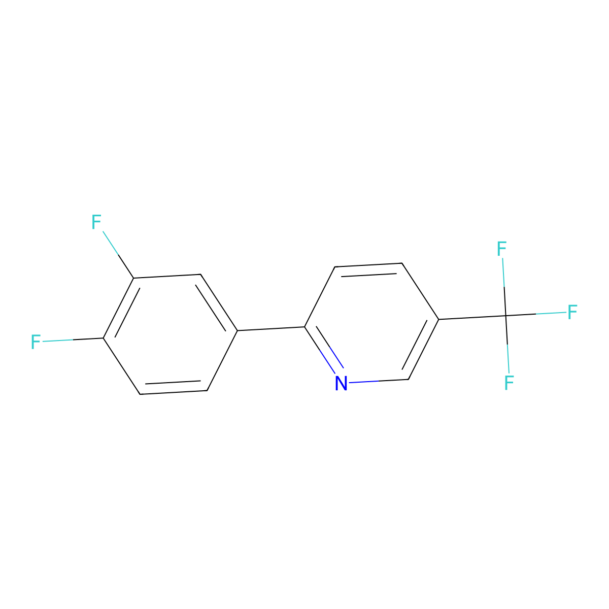 2-(3,4-Difluorophenyl)-5-(trifluoromethyl)pyridine molecular structure, CAS 1110656-47-7