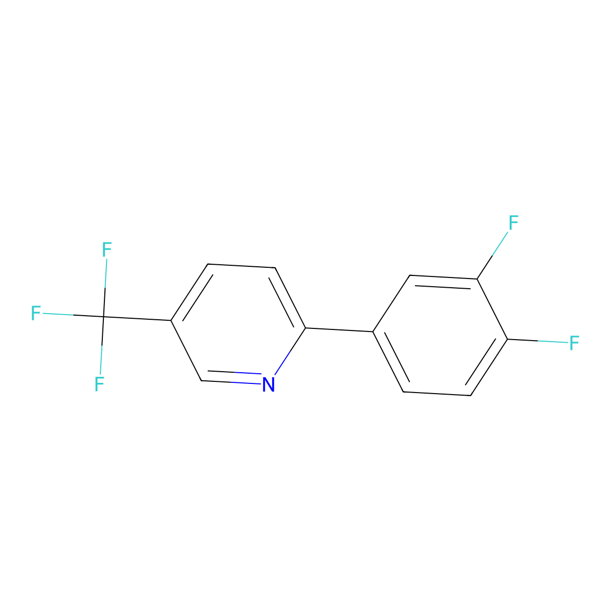 2-(3,4-Difluorophenyl)-5-(trifluoromethyl)pyridine molecular structure, CAS 1110656-47-7