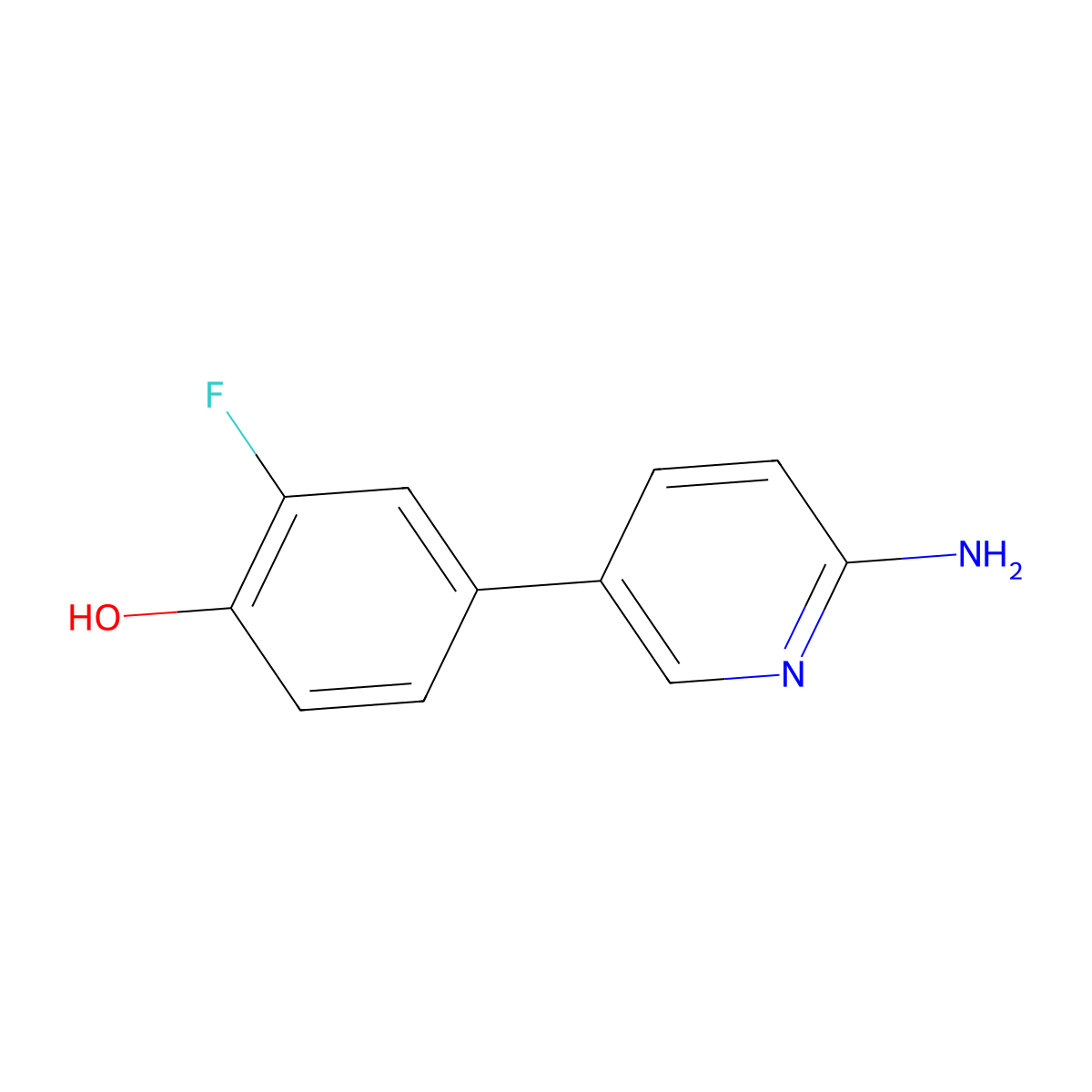 4-(6-Aminopyridin-3-YL)-2-fluorophenol molecular structure, CAS 1110656-74-0