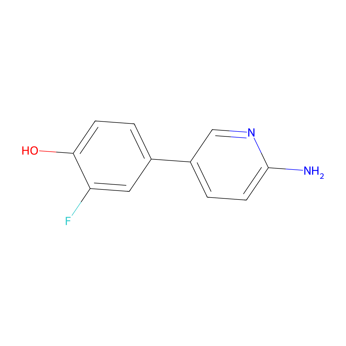 4-(6-Aminopyridin-3-YL)-2-fluorophenol molecular structure, CAS 1110656-74-0
